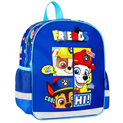 Afbeelding van Paw Patrol Chase Marshall Rubble Blauwe kinderrugzak voor jongens, reflecterend 31x25x9cm