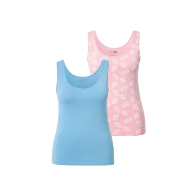 Afbeelding van Ulla Popken 2 PACK Ginkgo Tanks Hemd, Dames, Maat: 42/44, Delicate pink