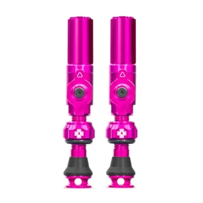 Afbeelding van Muc Off Big Bore Hybrid Tubeless Valves, Pink 30mm Precision Engineered Dust Caps for Bikes with Revolutionary Airflow Technology Schrader Valve MTB/Road/Gravel