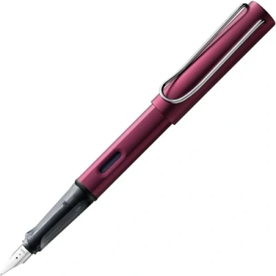 Afbeelding van LAMY AL star black purple Vulpen met ergonomische greep &amp; gepolijst stalen penpunt in maat F lichtgewicht aluminium behuizing inclusief T 10 blauw vulling Rechtshandig