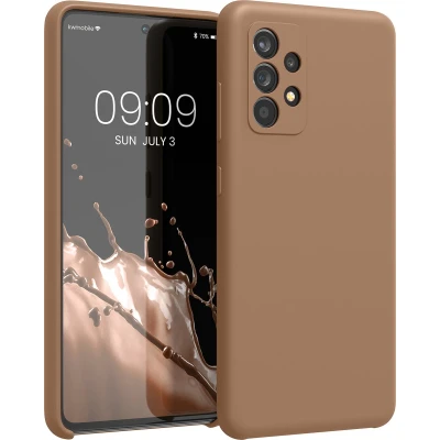 Afbeelding van kwmobile telefoonhoesje geschikt voor Samsung Galaxy A52 / 5G A52s Hoesje met siliconen coating Smartphone case in macchiato