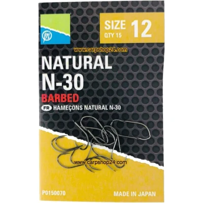 Afbeelding van Preston Natural N 30 Barbed (15 pcs) Maat : 12