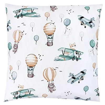 Afbeelding van TupTam Kussenslopen voor Kinderen Decoratief met Patroon, Safari/Leeuw/Bruin/Bladeren/Groen, 40 x 60 cm