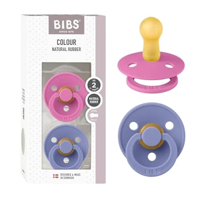 Afbeelding van BIBS® Soother Colour Bubble kauwgom/Peri 6 18 maanden, 2 stuks.