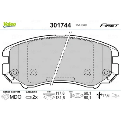 Afbeelding van Valeo Remblokset 301744