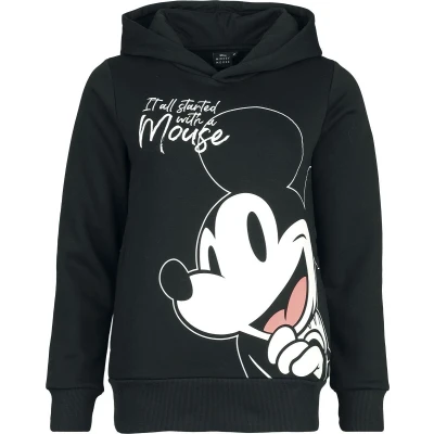 Afbeelding van Mickey &amp; Minnie mouse It all started with a Trui met capuchon zwart XL