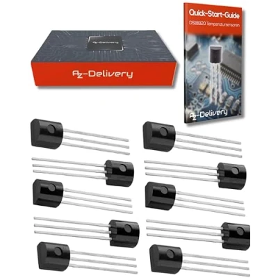 Afbeelding van AZDelivery 10 x DS18B20 Digitale Temperatuursensor TO92 55C +125C compatibel met Arduino en Raspberry Pi inclusief E Book!