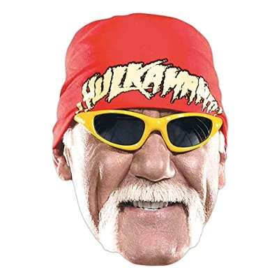 Afbeelding van Star Cutouts Ltd SM400 Hulk Hogan Feestdecoraties Enkele Gezichtsmasker Geweldig Talking Point &amp; Gift voor WWE fans, Veelkleurig, Regelmatig