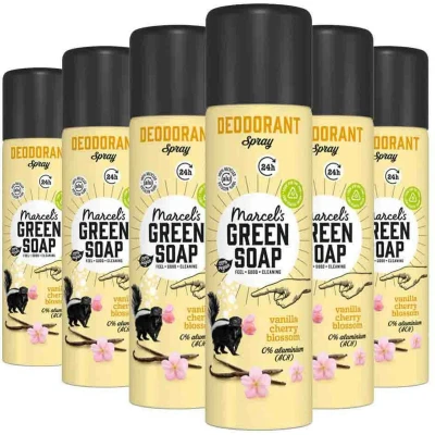 Afbeelding van 6x Marcel&#039;s Green Soap Deodorant Spray Vanilla Cherryblossom 150 ml