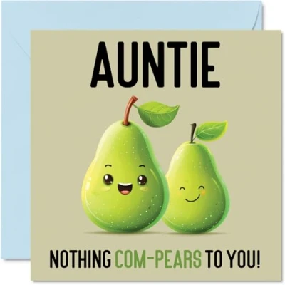 Afbeelding van Verjaardagskaarten voor tante Nothing Com Pears Grappige gelukkige verjaardagskaart van neef nichtje, verjaardagscadeaus, 145 mm x grap wenskaarten vrouwen haar
