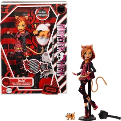 Afbeelding van ​Monster High Boe riginele Creeproductie Pop, Toralei, Verzamelobject, Reproductie met Poppenstandaard, Dagboek en Dierenvriendje Sabeltandtijger Sweet Fangs, HYV91