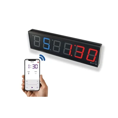 Afbeelding van GymNext Flex Timer Home Edition Digitale LED Wandklok Bediend met mobiele app via Bluetooth