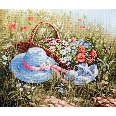 Afbeelding van Luca S Meadow with poppies borduren (pakket)