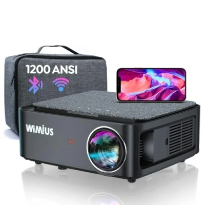 Afbeelding van WiMiUS Beamer, Full HD 1080P 12000 lumen beamer 5G WiFi Bluetooth ondersteuning 4K video, LED thuisbioscoopvideobeamer 300 inch scherm, compatibel met Fire Stick smartphone, PS5 projector