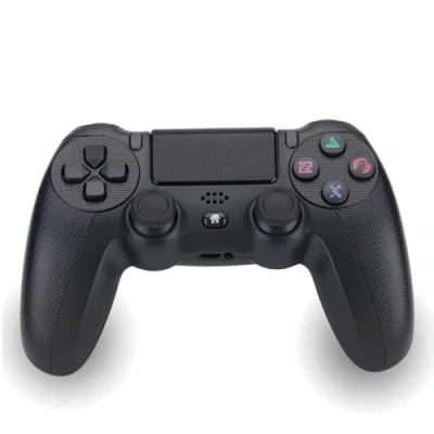 Afbeelding van NK trådlös handkontroll för PS4 / PS3 PC/mobil med dualshock, 6 axlig detekteringsfunktion, LED lampa, pekskärm, hörlursuttag, laddningskabel ingår svart