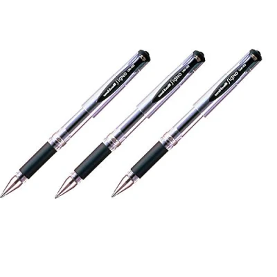 Afbeelding van uni ball Gel Impact UM 153 Zwart [Pack van 3] Brede 1.0mm Rollerball