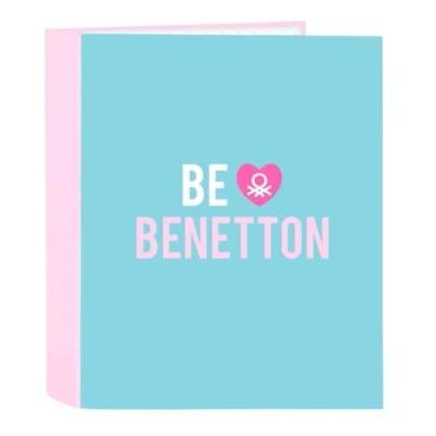 Afbeelding van Ringmap Benetton Unique Roze Turkoois A4 27 x 33 6 cm