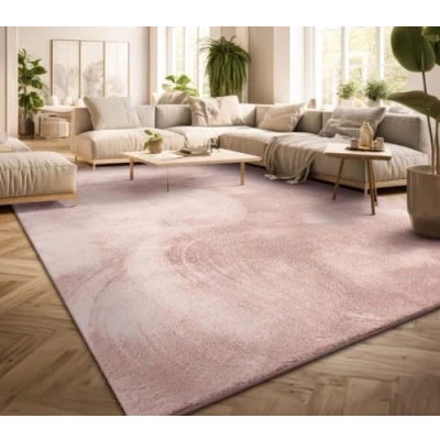Afbeelding van Vloerkleed Woonkamer Laagpolig Eenkleurig Modern Design Wasbaar Geel Gold, Kleur: Rose, Maat:200 cm Vierkant