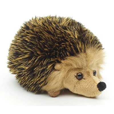 Afbeelding van Uni Toys Egel grijs bruin, 15 cm (lengte), pluche bosdier, dier, knuffeldier