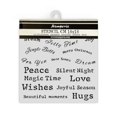 Afbeelding van Stamperia Dikke stencils voor plakboeken, albums en bullet journals, klassieke kerst, flexibel materiaal, gemakkelijk schoon te maken, perfect ambachten geschenken (alles wat je nodig hebt