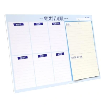 Afbeelding van SUMMIT A4 Wekelijkse bureauplanner, 52 afscheurpagina&#039;s, takenlijst, notitieblok, dagelijkse planningsschema en kalender