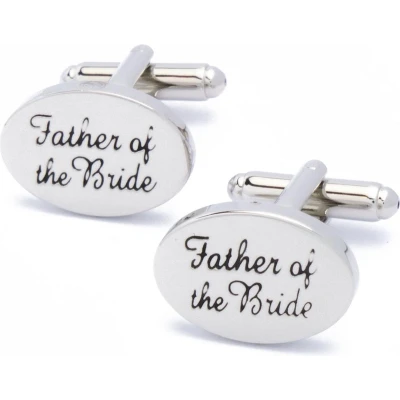 Afbeelding van Manchetknopen Father of the Bride Tekst Zilver Ovaal
