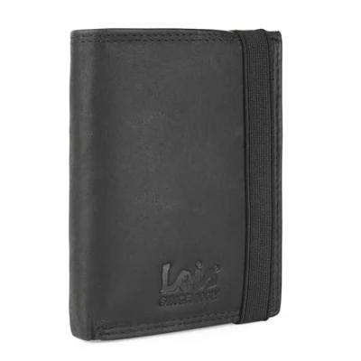 Afbeelding van Lois Portemonnee Leer Heren Functioneel en Duurzaam Wallet For Men, Mens met Tijdloze, Bestendige Leer. RFID Portemonnee. 206918, Zwart