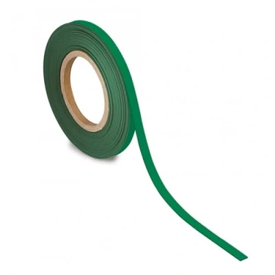 Afbeelding van MAUL Markeringstape 10 mm x 1 mm, beschrijfbaar lint met magnetische achterkant, veelzijdig te gebruiken op kantoor, werkplaats, magazijn en keuken, individueel maat snijden, m lengte, groen