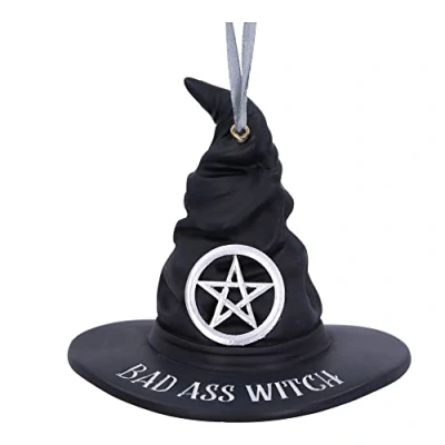 Afbeelding van Nemesis Now Kerstbal Bad Ass Witch Hanging Ornament 9cm Zwart