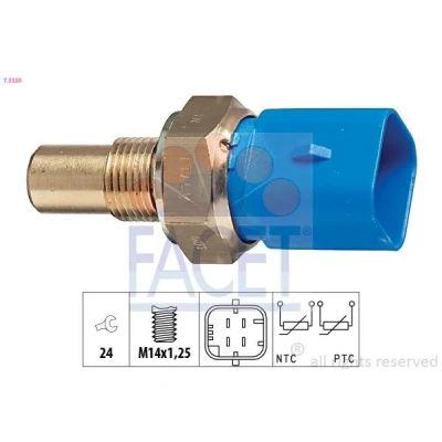 Afbeelding van FACET 7.3320 Temperatuursensor Made in Italy OE Equivalent PEUGEOT: 206 Hatchback