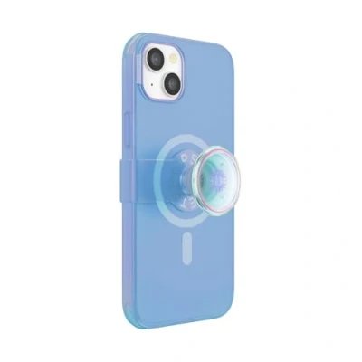Afbeelding van PopSockets: PopCase PlantCore voor MagSafe Plantaardige Hoesje iPhone 14 Plus met een Verplaatsbare PopGrip Slide Standaard en Grip Verwisselbare Top Blue Opalescent