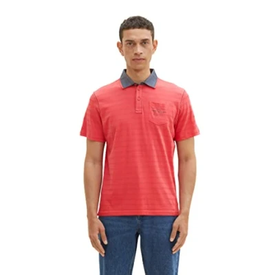 Afbeelding van TOM TAILOR Heren 1038533 Poloshirt, 31045 Soft Berry Red, L, L