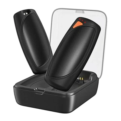 Afbeelding van Lepwings Elektrische handwarmers, 2 stuks met oplaadcase, 14.000 mAh, herbruikbare zakwarmer, dubbelzijdige verwarmingsfunctie, 3 verwarmingsmodi, USB oplaadbaar, ideaal voor buiten in de winter