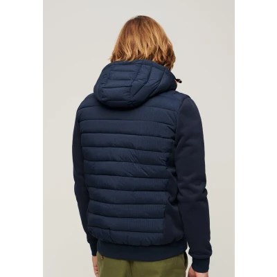 Afbeelding van Superdry Mannen Gewatteerde Hybride Storm jas met Capuchon Blauw Grootte: Xxl