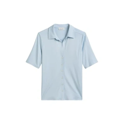 Afbeelding van Marc O&#039;Polo dames Blouse met kraag in de kleur Lichtblauw, maat: L