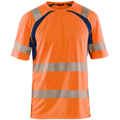 Afbeelding van Blaklader UV T shirt High Vis 3397 1013 Oranje/Marineblauw M
