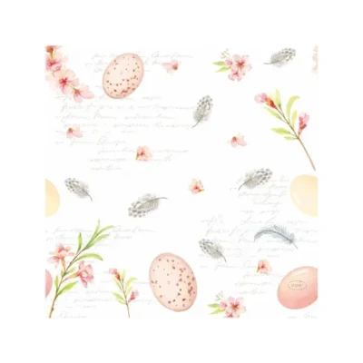 Afbeelding van Duni Servetten Eggs &amp; Feathers 33x33cm