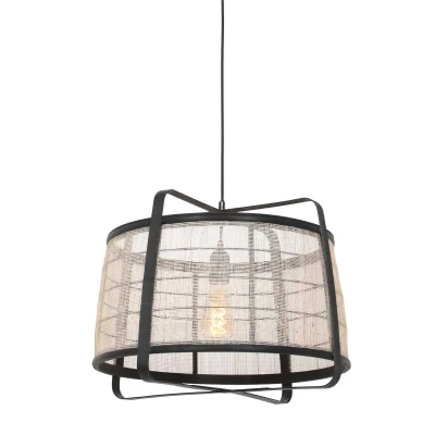Afbeelding van Anne Light and home hanglamp Capos zwart metaal 48 cm E27 fitting 3511ZW