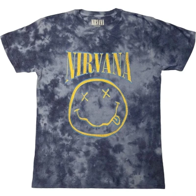 Afbeelding van Nirvana Happy Face Blue Stroke Heren T shirt XL Blauw