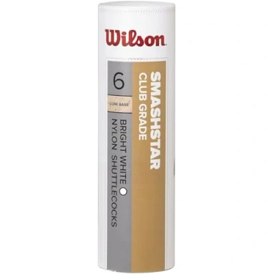 Afbeelding van Wilson Unisex Smashstar Tube Shuttles Badminton Shuttles, Wit, Pack van 6 UK
