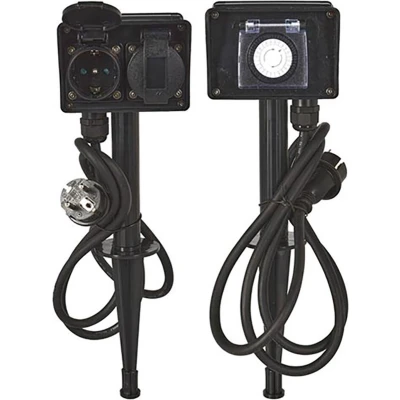 Afbeelding van FXcontrol Tuincontactdoos 2 Voudig met Timer