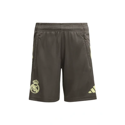 Afbeelding van adidas Performance Junior Real Madrid voetbalshort olijfgroen/lichtgeel