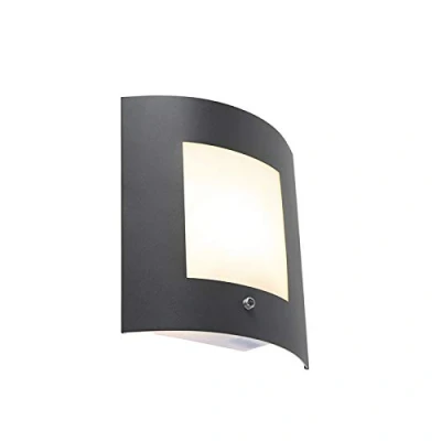 Afbeelding van QAZQA Buiten wandlamp antraciet IP44 schemersensor Emmerald