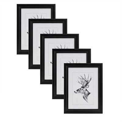 Afbeelding van WOLTU Fotolijstje Zwart set van 5 in Houten en glas,Fotolijstjes Decoratief 15x20cm,9424