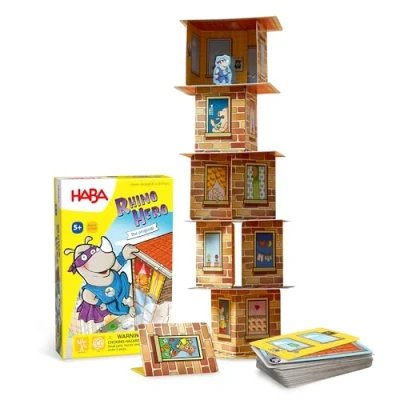 Afbeelding van HABA 4789 Rhino Hero A 3D stacking games for ages 5+ English version (Made in Germany)