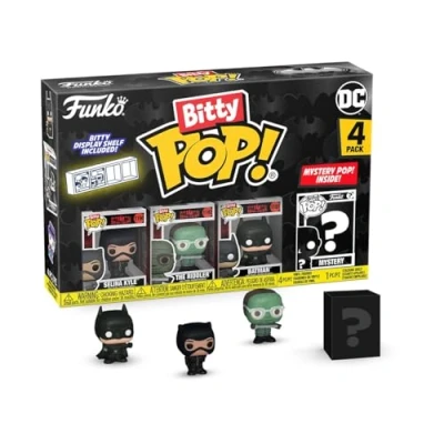Afbeelding van Funko Bitty POP! Batman 85th Catwoman 4PKand A Surprise Mystery Mini Figure 0.9 Inch (2.2 Cm) DC Comics Collectable Stapelbaar Display Plankje Inbegrepen Cadeau Idee Feest Zakjes Kous