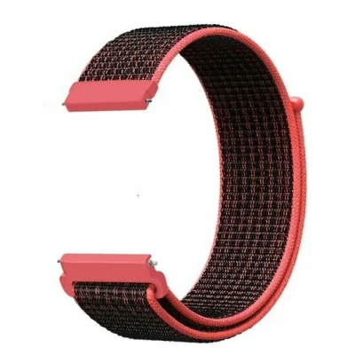 Afbeelding van Garmin Venu / Sq Sq2 2 plus Sport Loop nylon bandje Rood/oranje