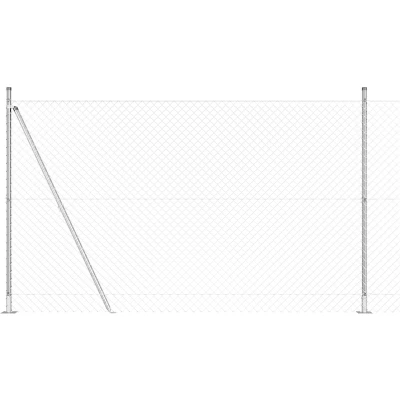 Afbeelding van vidaXL Kettinglink hek met 7 flenspalen 1.6x10 m Gegalvaniseerd staal