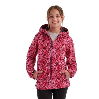 Afbeelding van killtec meisjes Softshell jas/outdoorjas met capuchon Mädchen Softshelljacke Print, dunkel himbeere, 128, 43200 000