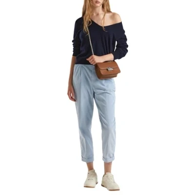 Afbeelding van United Colors of Benetton Feminine V NECK WITH Minimal Finishes Regular FIT Cuffs AND HEM Trui, Dames, Maat: Large, Blue